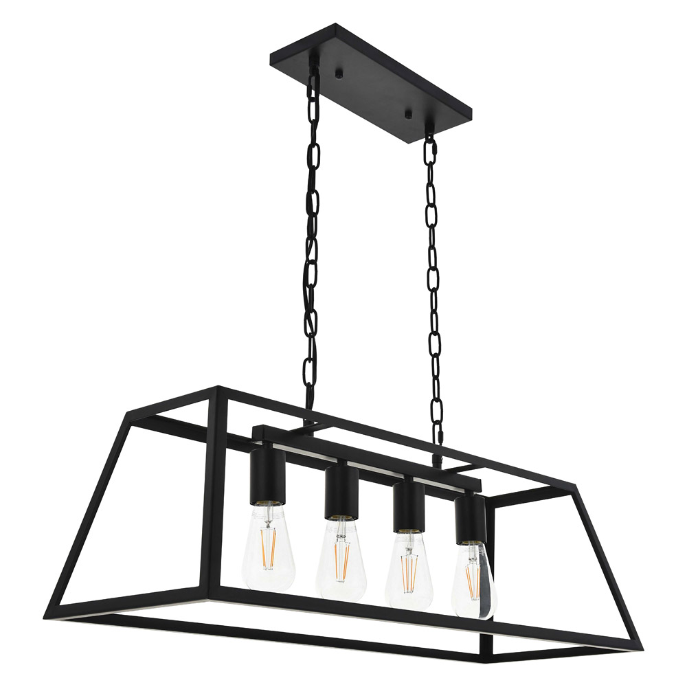 Elegant Resolute 5 Light Pendant - Black, L 32" (LD4061D32BK)