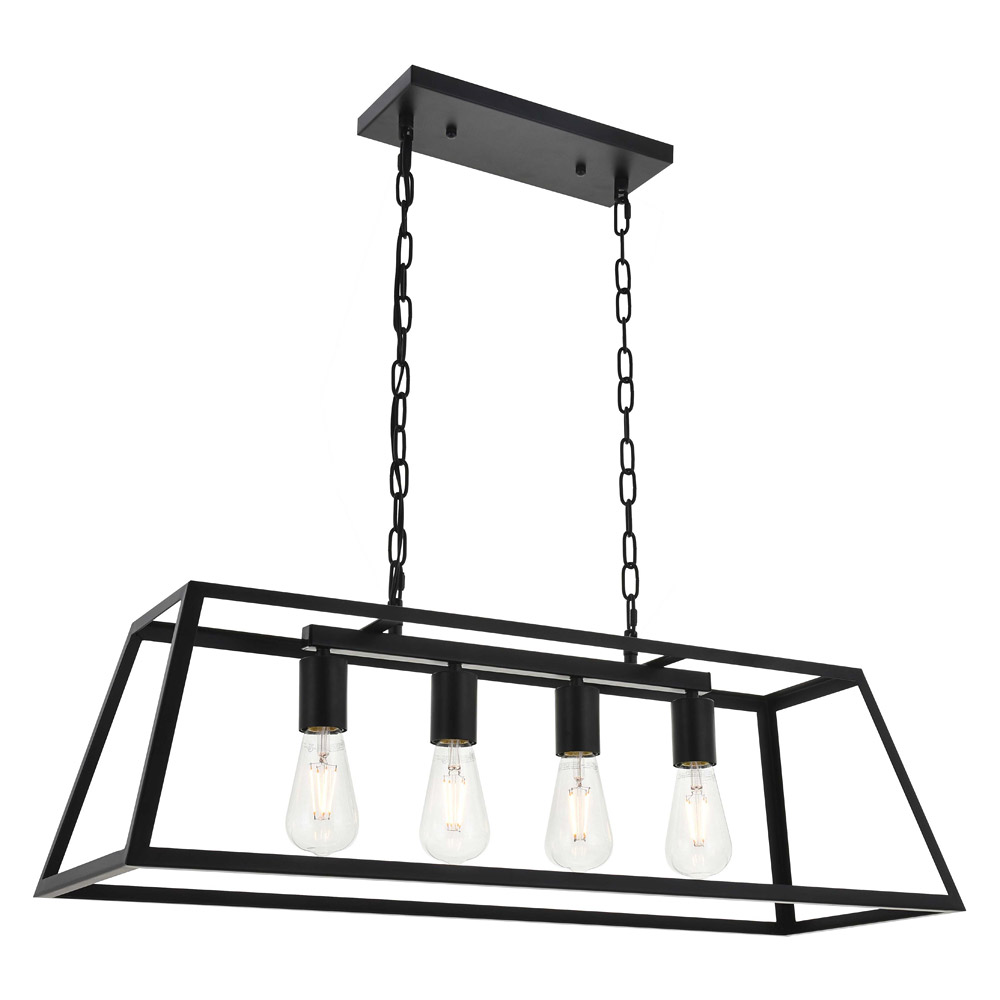 Elegant Resolute 5 Light Pendant - Black, L 32" (LD4061D32BK)