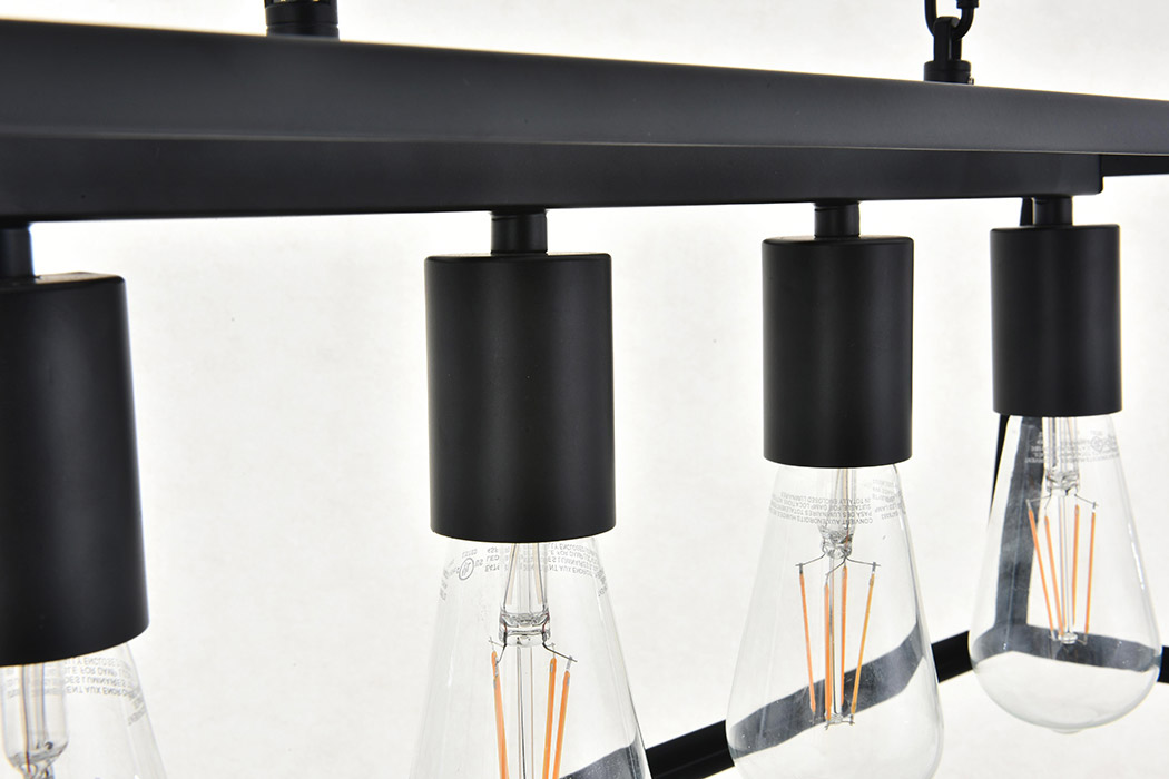 Elegant Resolute 5 Light Pendant - Black, L 32" (LD4061D32BK)