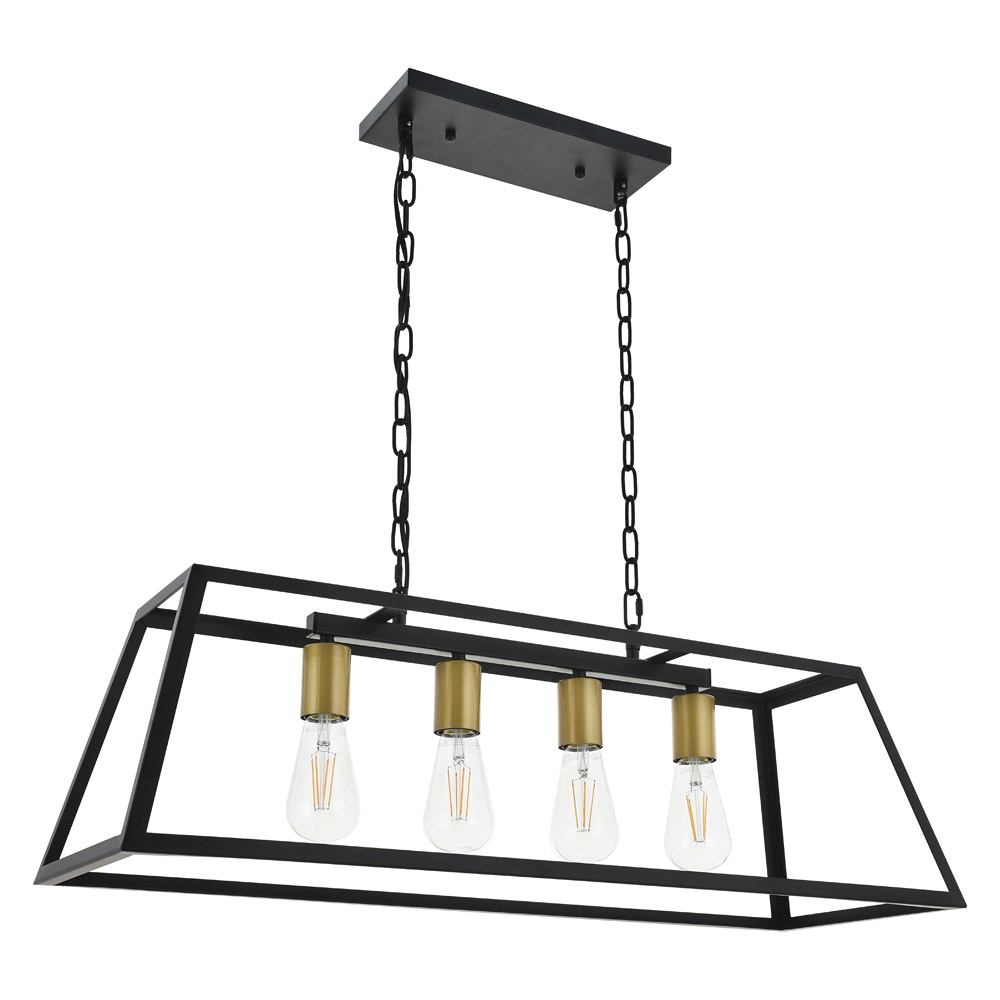 Elegant Resolute 5 Light Pendant - Brass/Black, L 32" (LD4061D32BRB)