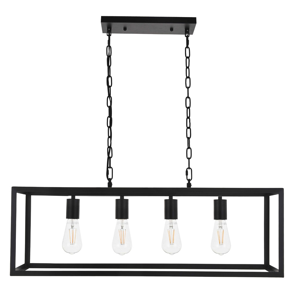 Elegant Resolute 3 Light Pendant - Black, L 32" (LD4063D32BK)