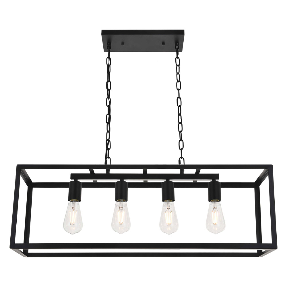 Elegant Resolute 3 Light Pendant - Black, L 32" (LD4063D32BK)