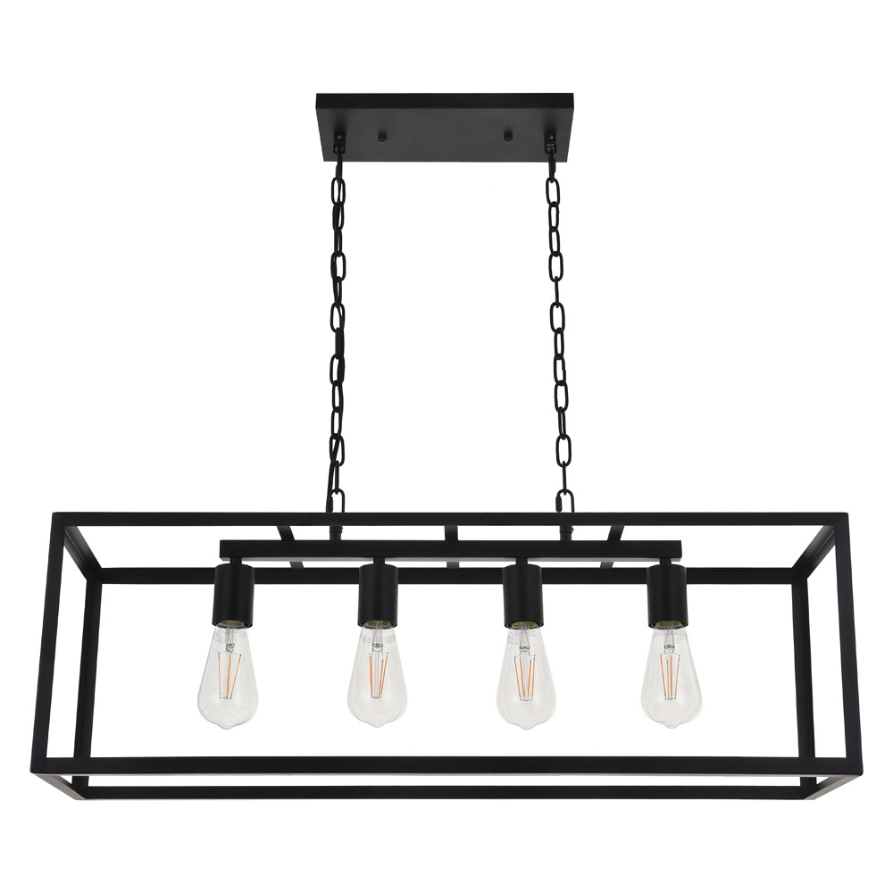 Elegant Resolute 3 Light Pendant - Black, L 32" (LD4063D32BK)