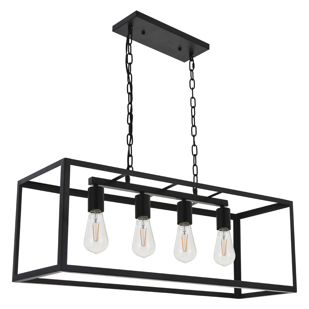 Elegant Resolute 3 Light Pendant - Black, L 32" (LD4063D32BK)