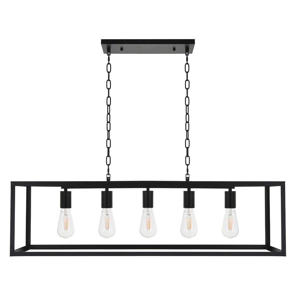 Elegant Resolute 3 Light Pendant - Black, L 38" (LD4063D38BK)