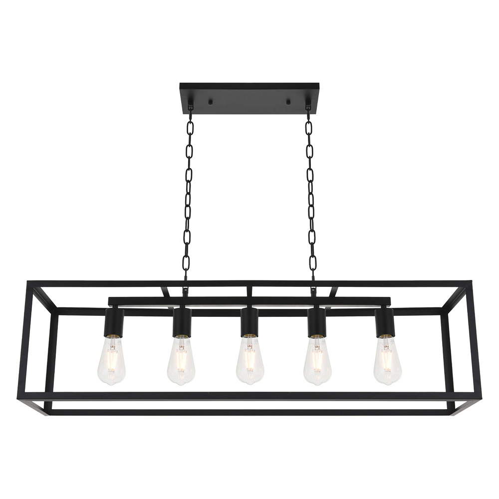 Elegant Resolute 3 Light Pendant - Black, L 38" (LD4063D38BK)