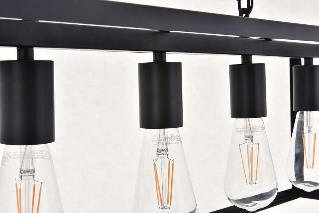 Elegant Resolute 3 Light Pendant - Black, L 38" (LD4063D38BK)