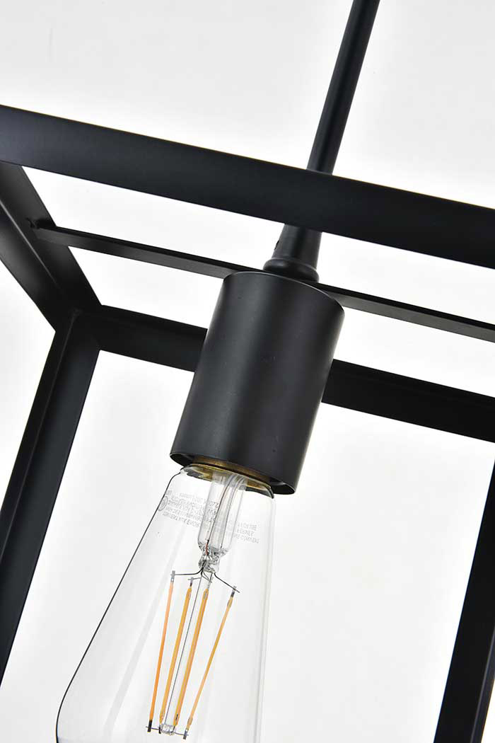 Elegant Resolute 3 Light Pendant - Black, L 8" (LD4063D8BK)