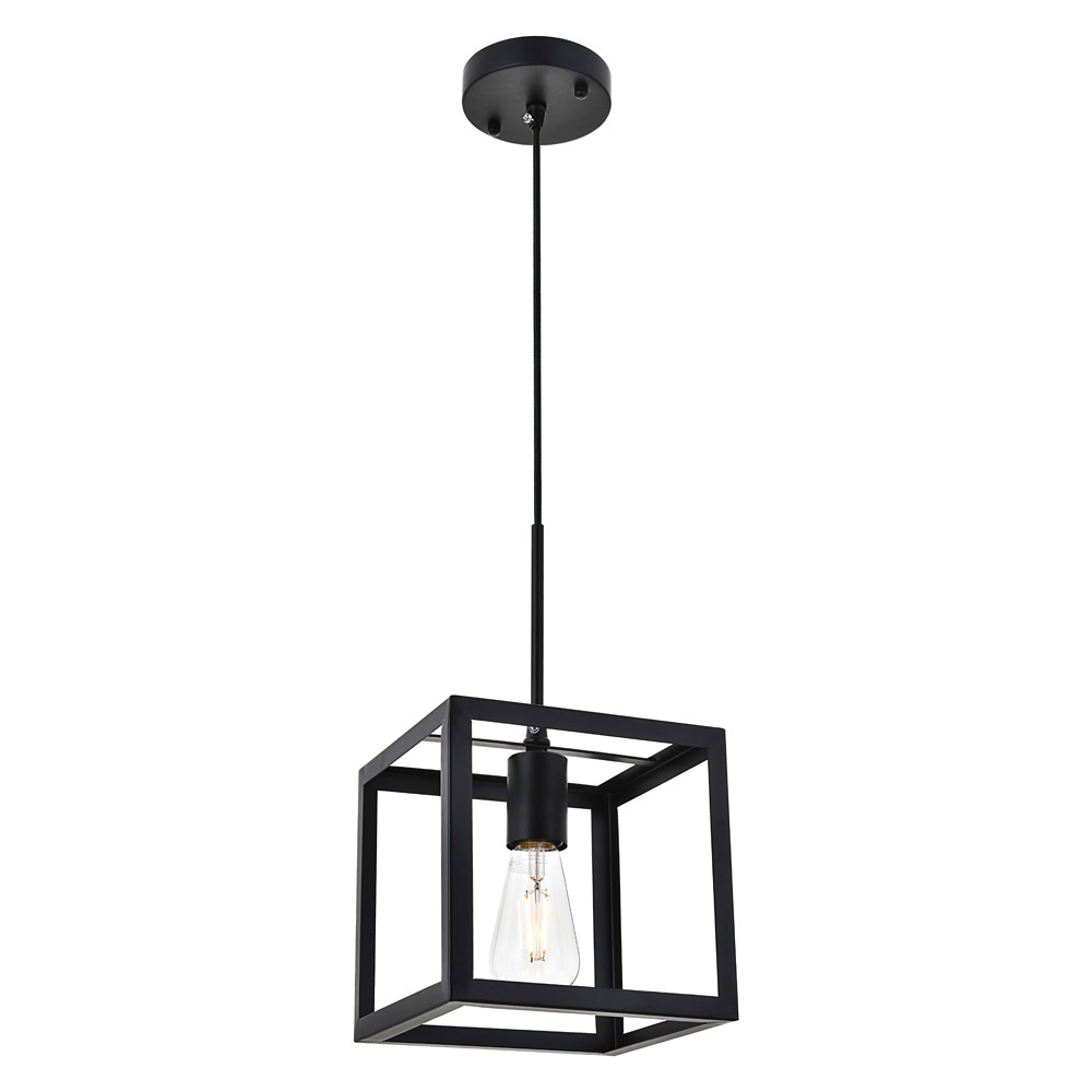 Elegant Resolute 3 Light Pendant - Black, L 8" (LD4063D8BK)