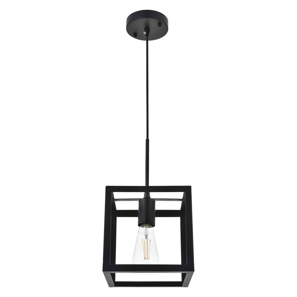 Elegant Resolute 3 Light Pendant - Black, L 8" (LD4063D8BK)