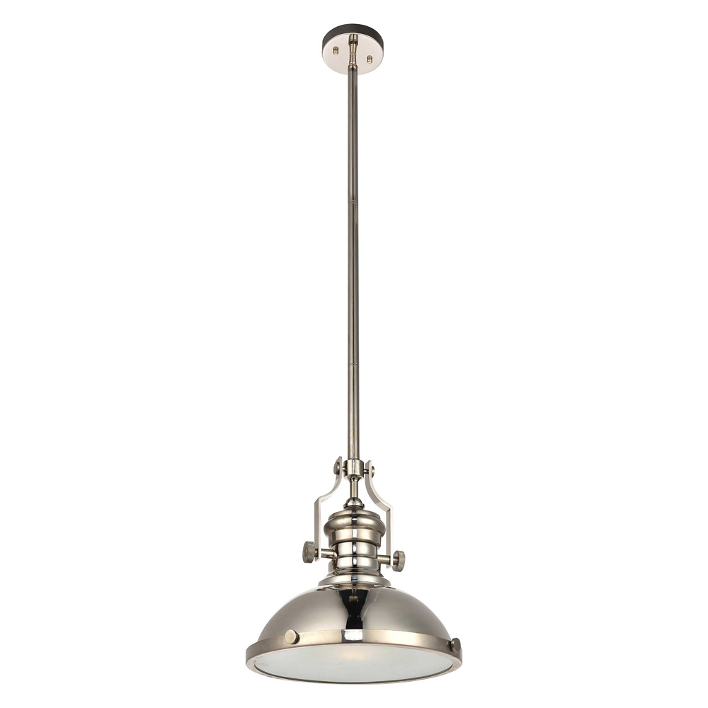 Elegant Eamon 1-Light Pendant - Polished Nickel (LD5001D13PN)