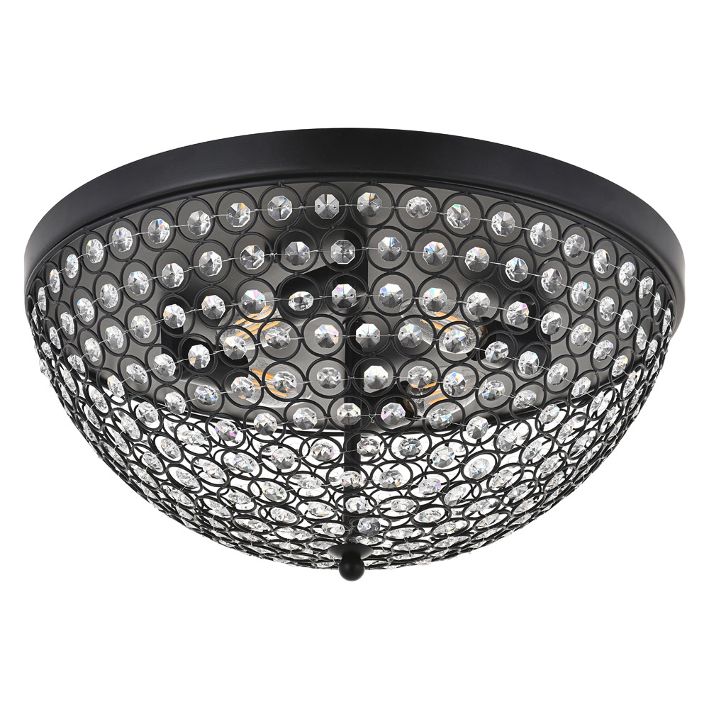 Elegant Taye 3 Light Flush Mount - Matte Black, L 18" (LD5012F18MB)