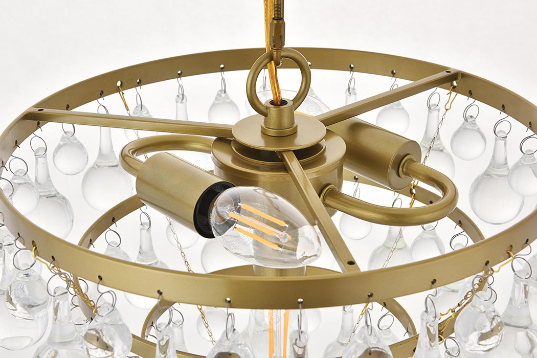 Elegant Kora 5-Light Pendant - Brass, L 13" (LD5016D13BR)