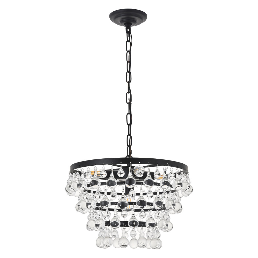 Elegant Kora 5-Light Pendant - Black, L 17" (LD5016D17BK)