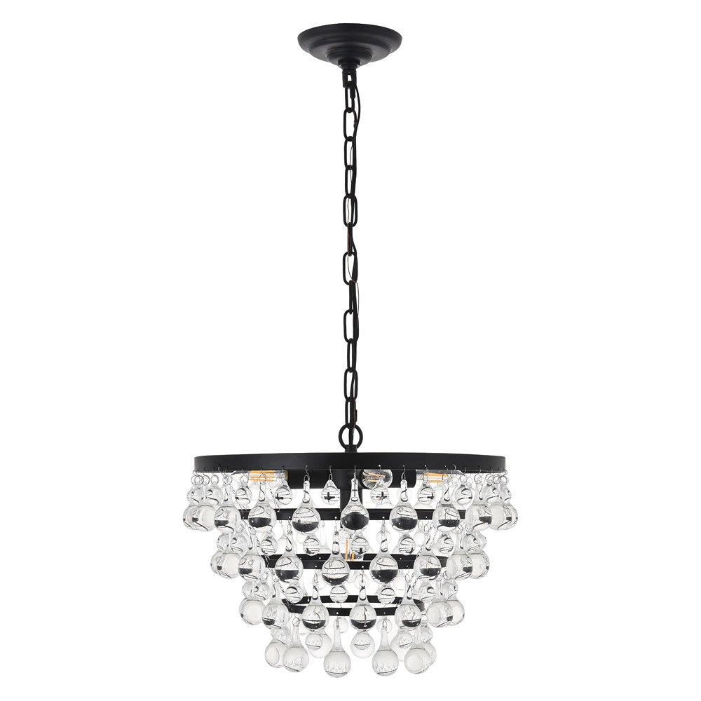 Elegant Kora 5-Light Pendant - Black, L 17" (LD5016D17BK)