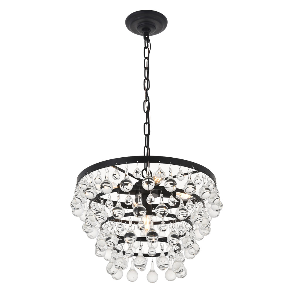 Elegant Kora 5-Light Pendant - Black, L 17" (LD5016D17BK)