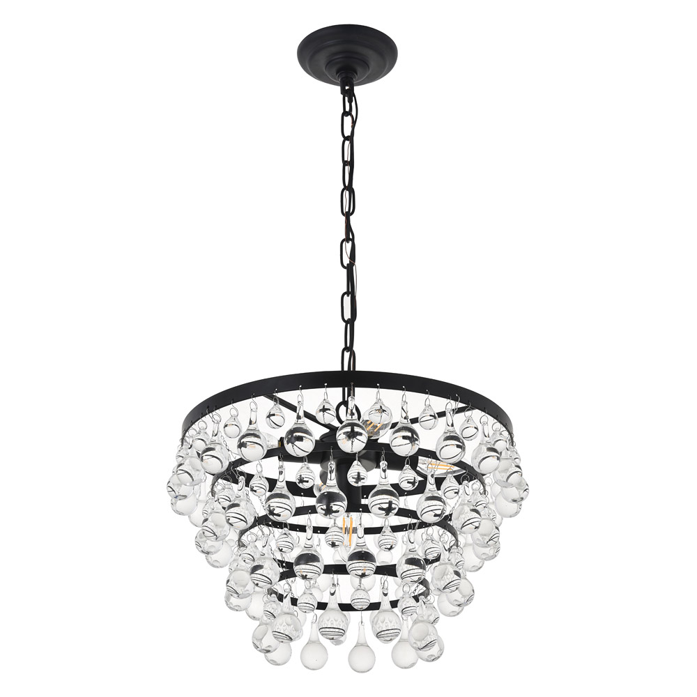 Elegant Kora 5-Light Pendant - Black, L 17" (LD5016D17BK)