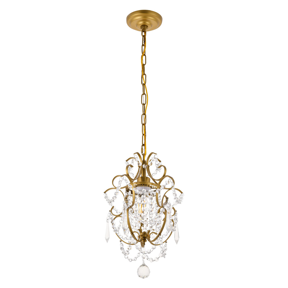 Elegant Kirin 1-Light Pendant - Brass (LD5017D11BR)