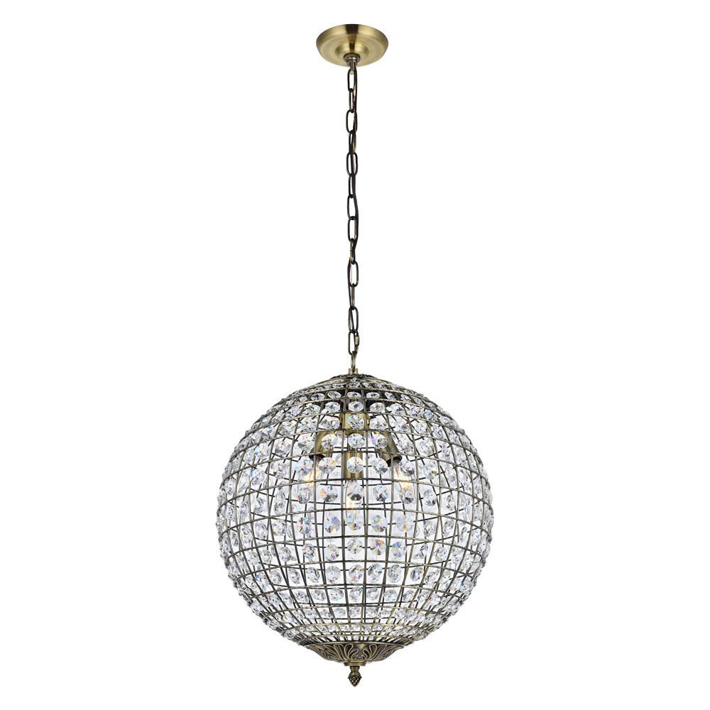 Elegant Pendant Light - Antique Bronze, L 16" (LD5026)