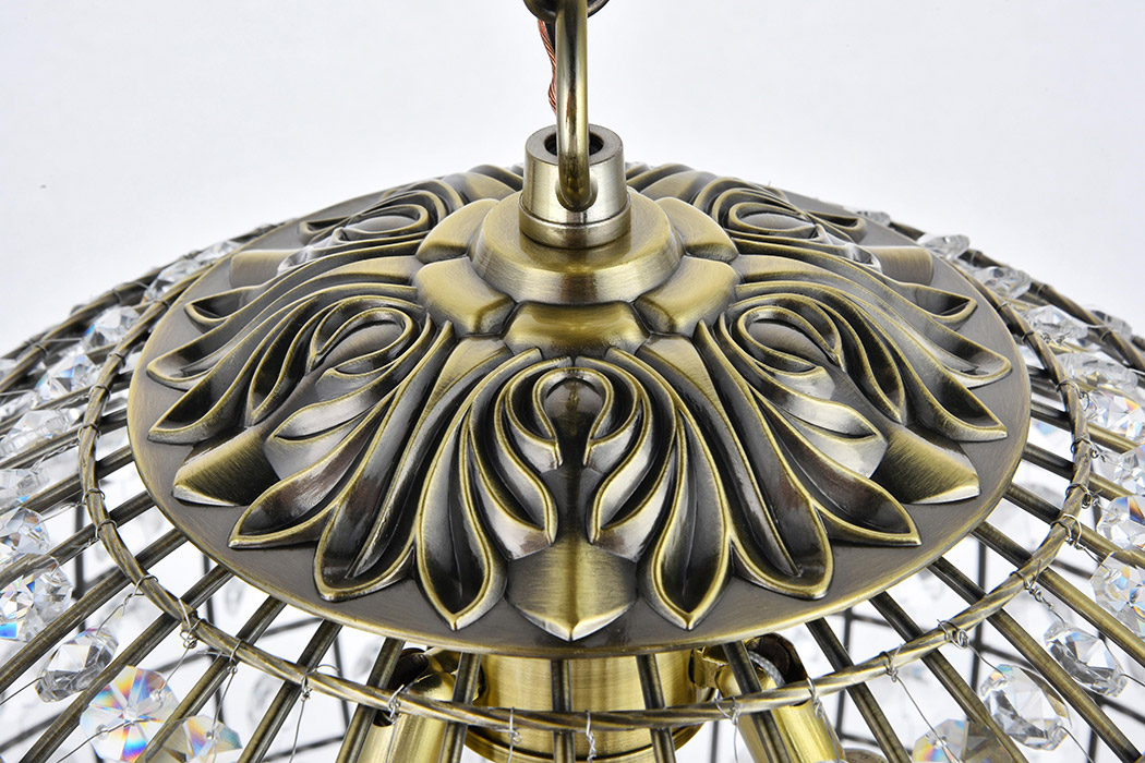 Elegant Pendant Light - Antique Bronze, L 16" (LD5026)