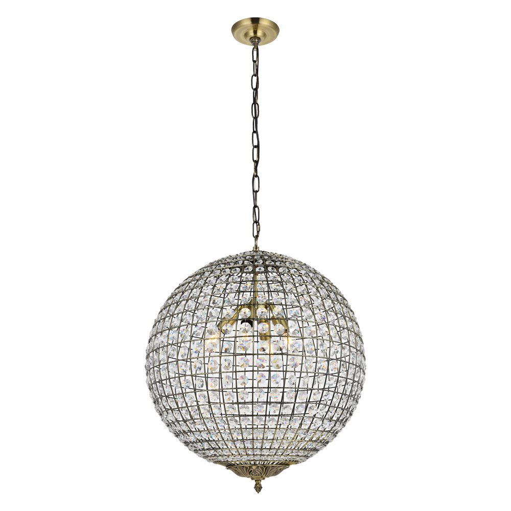 Elegant Pendant Light - Antique Bronze, L 20" (LD5027)