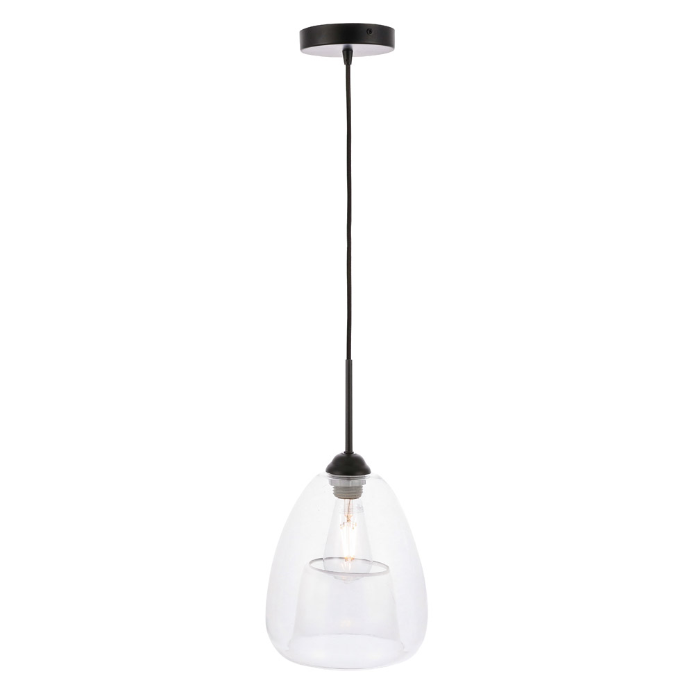 Elegant Pendant Light - Black, L 8" (LD5031D8BK)