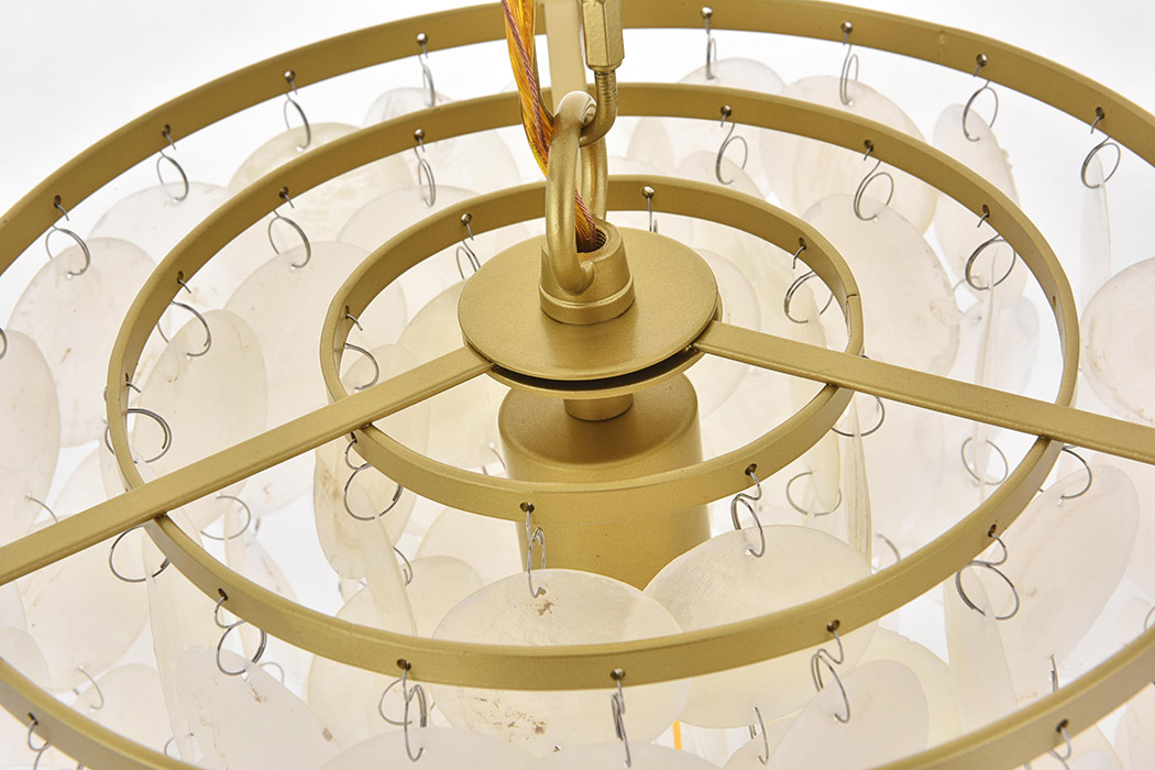 Elegant Selene 1 Light Pendant - Brass, L 10" (LD5050D10BR)