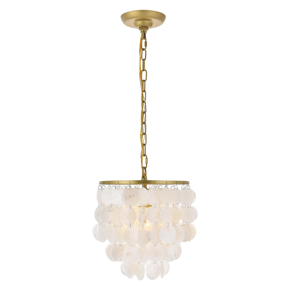 Elegant Selene 1 Light Pendant - Brass, L 10" (LD5050D10BR)