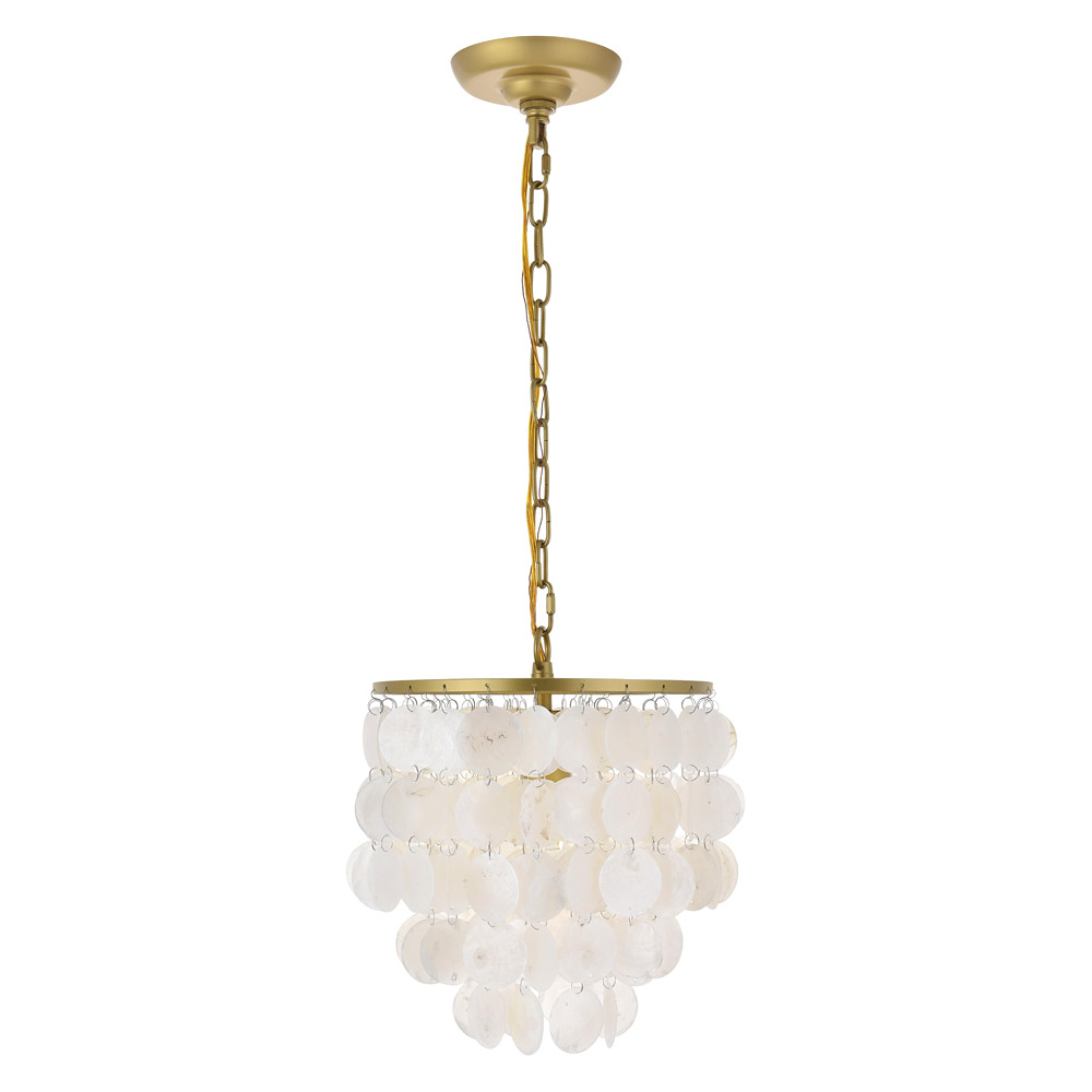 Elegant Selene 1 Light Pendant - Brass, L 10" (LD5050D10BR)