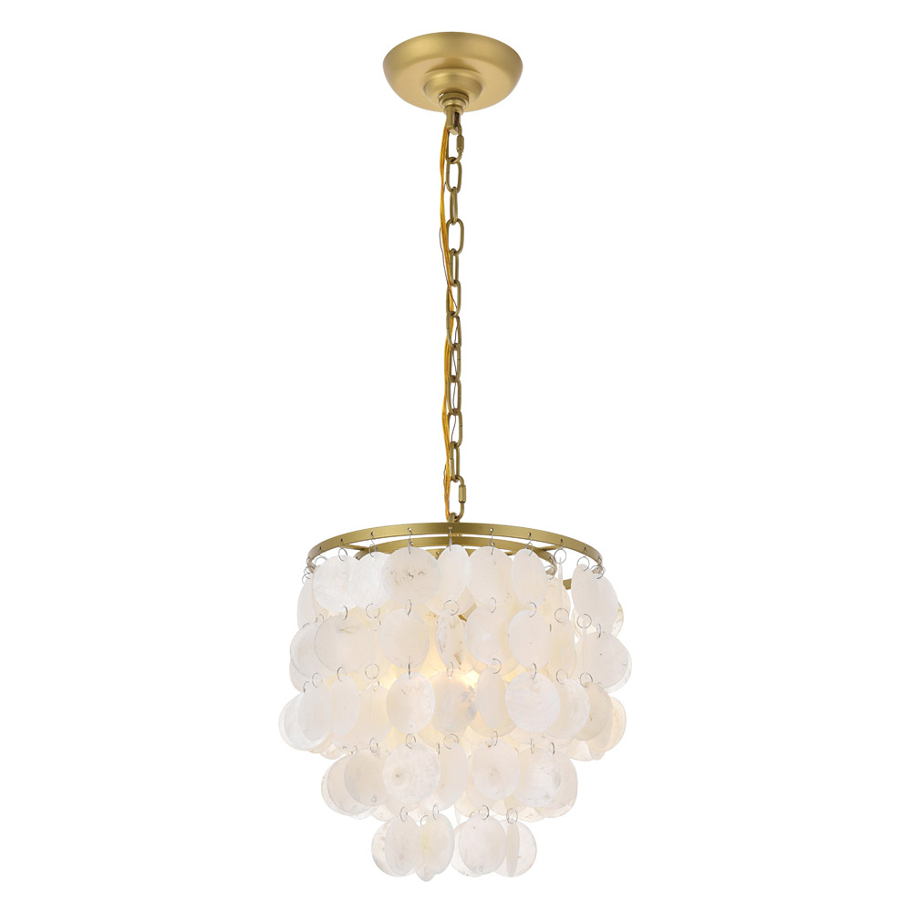 Elegant Selene 1 Light Pendant - Brass, L 10" (LD5050D10BR)