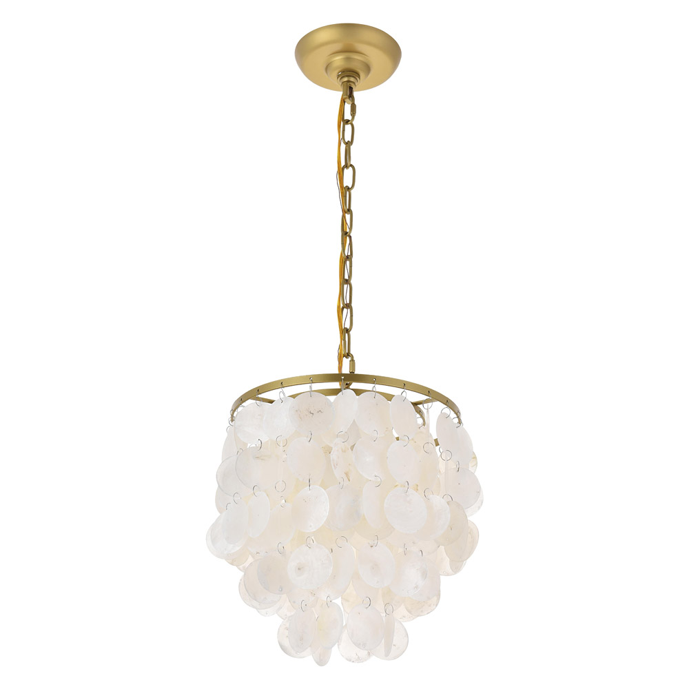 Elegant Selene 1 Light Pendant - Brass, L 10" (LD5050D10BR)