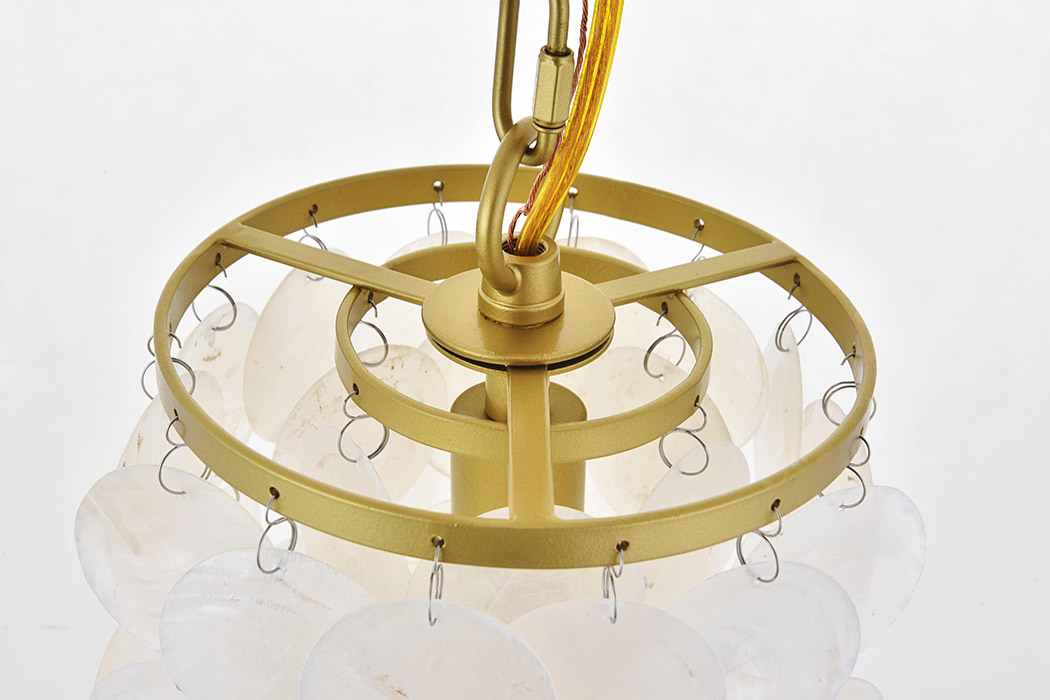 Elegant Selene 1 Light Pendant - Brass, L 6" (LD5050D6BR)