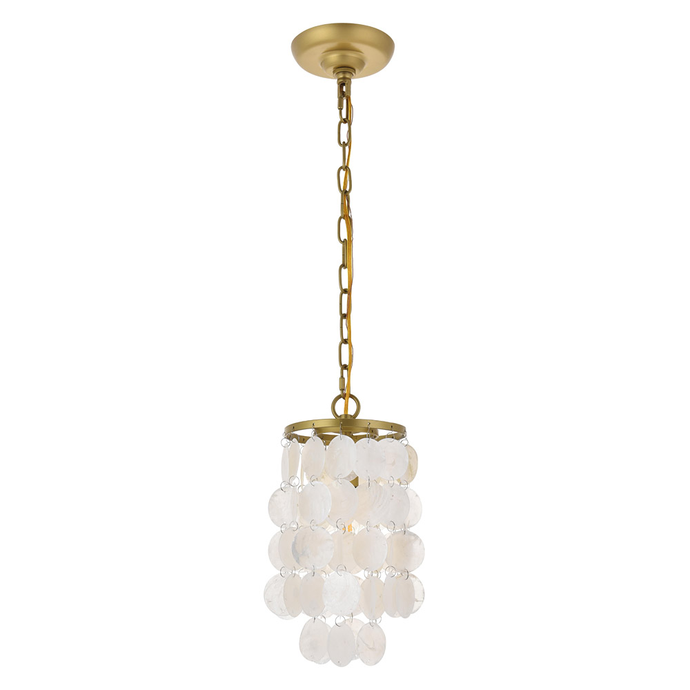 Elegant Selene 1 Light Pendant - Brass, L 6" (LD5050D6BR)