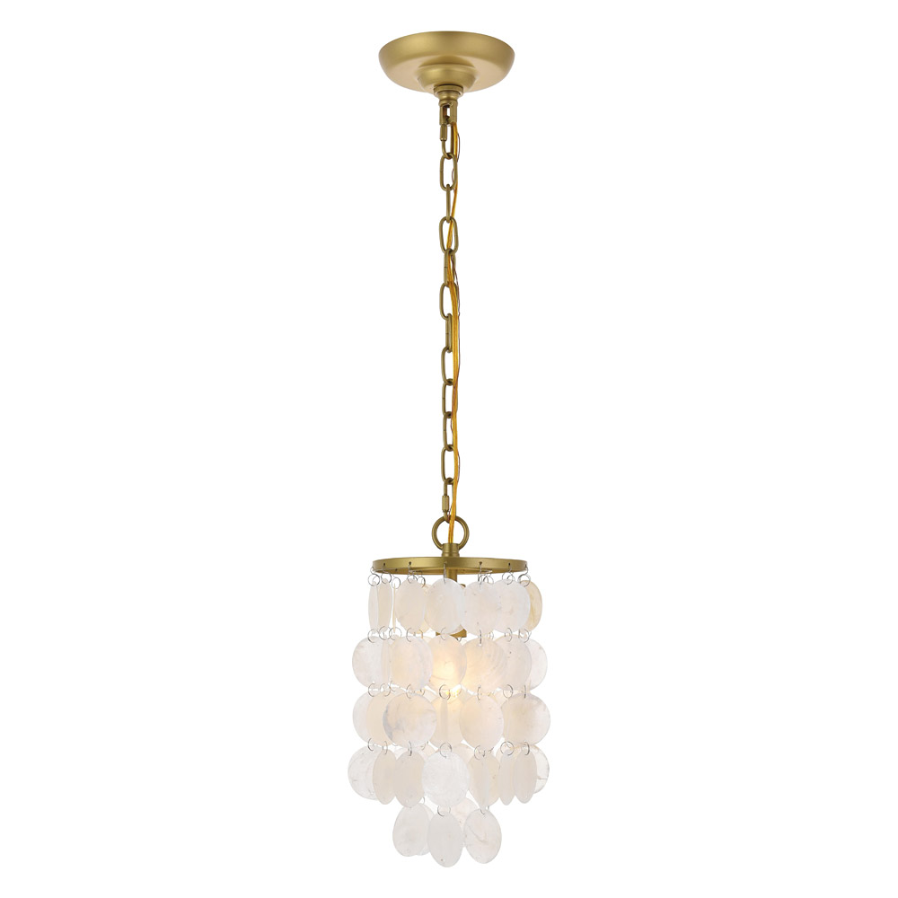 Elegant Selene 1 Light Pendant - Brass, L 6" (LD5050D6BR)