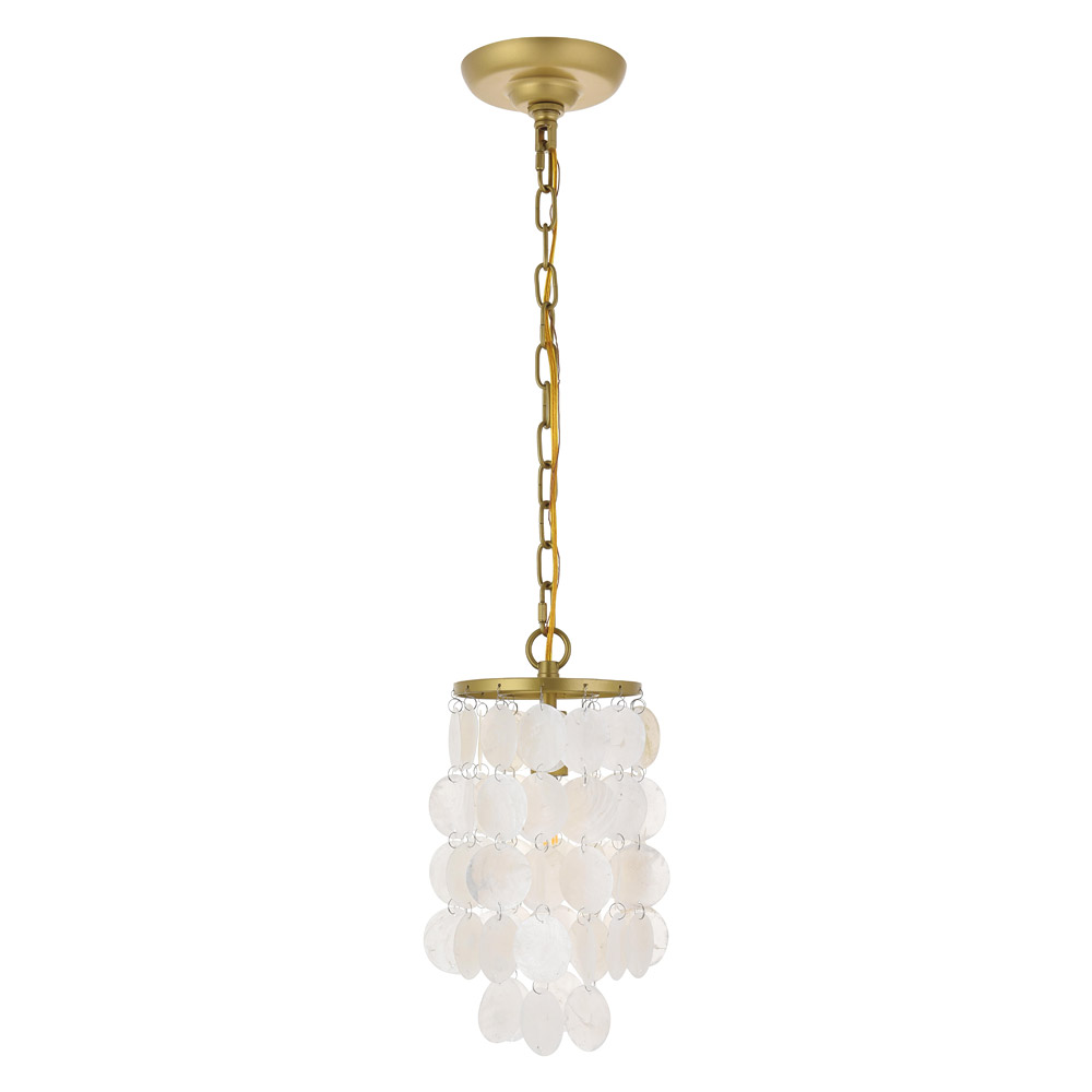 Elegant Selene 1 Light Pendant - Brass, L 6" (LD5050D6BR)