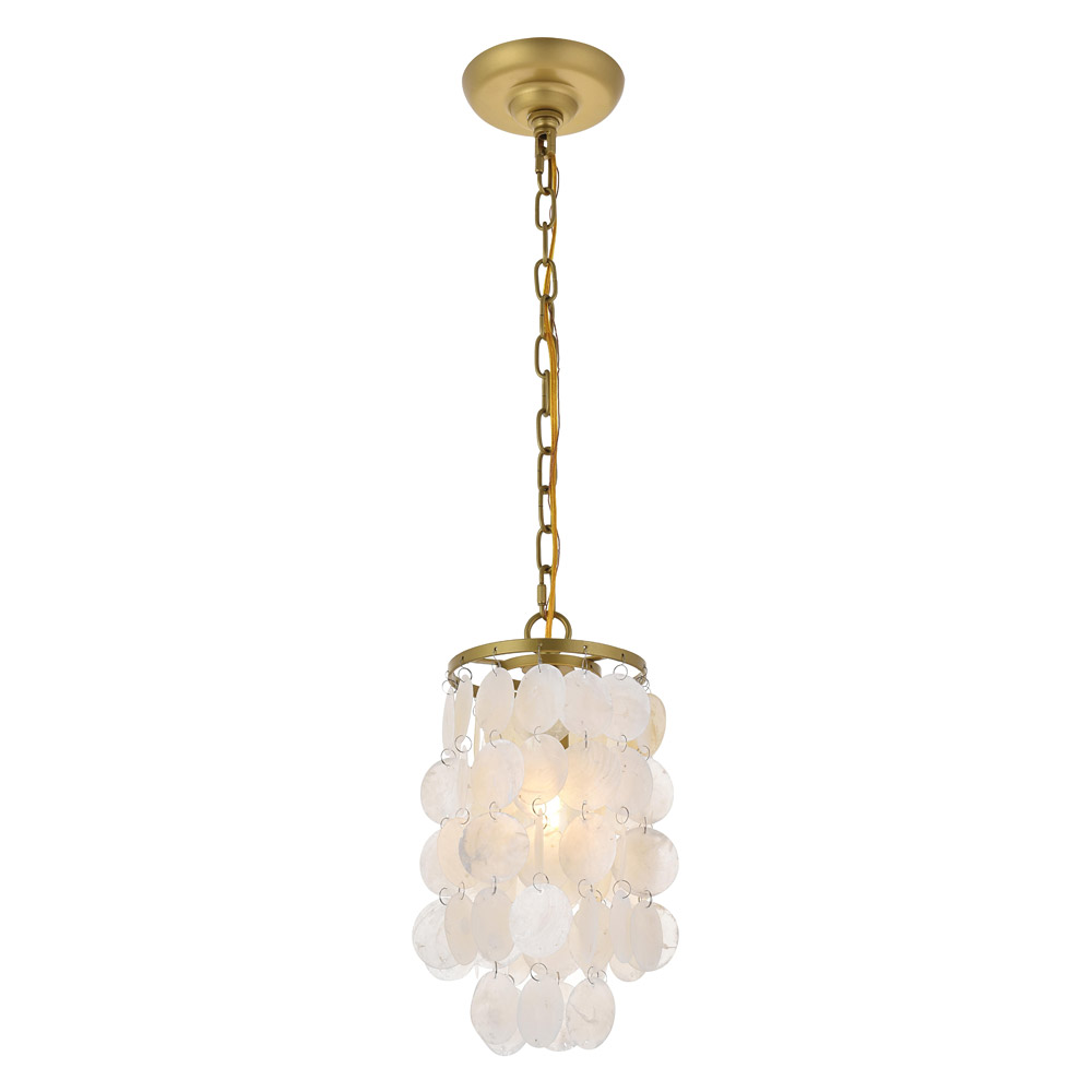 Elegant Selene 1 Light Pendant - Brass, L 6" (LD5050D6BR)