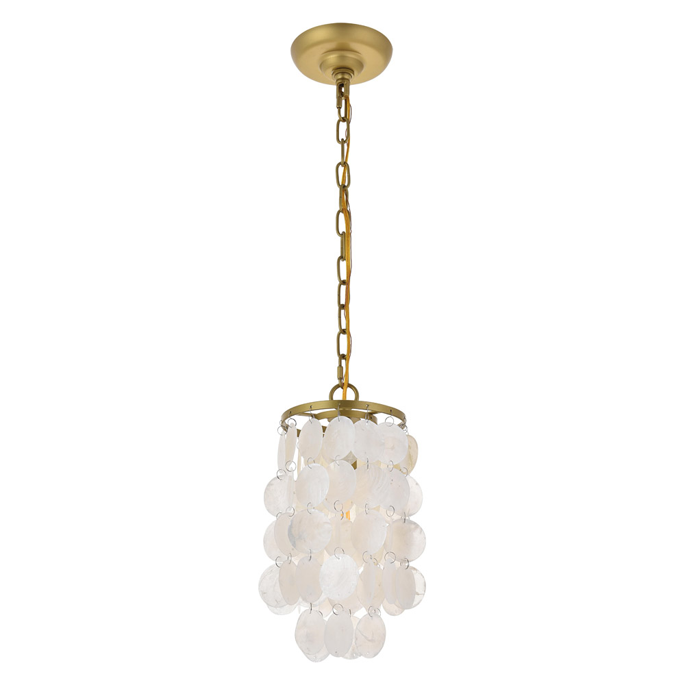 Elegant Selene 1 Light Pendant - Brass, L 6" (LD5050D6BR)