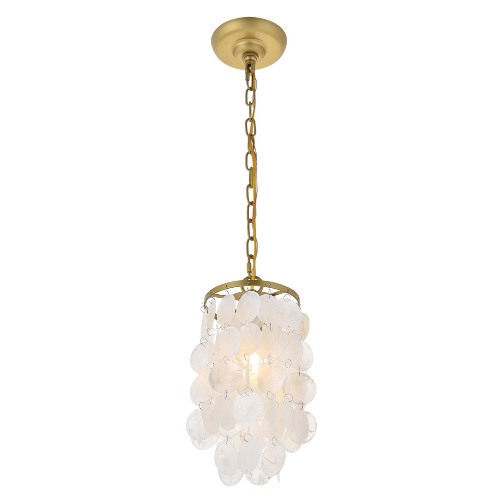 Elegant Selene 1 Light Pendant - Brass, L 6" (LD5050D6BR)