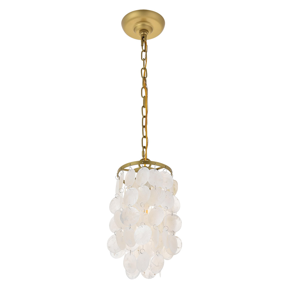 Elegant Selene 1 Light Pendant - Brass, L 6" (LD5050D6BR)