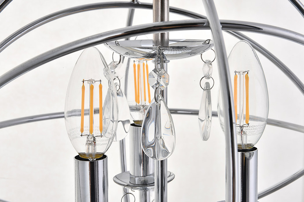 Elegant Wallace 3 Light Pendant - Chrome, L 12" (LD5055D12C)