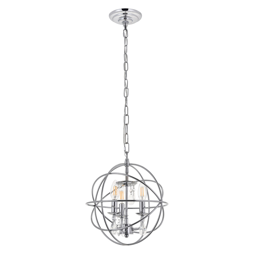 Elegant Wallace 3 Light Pendant - Chrome, L 12" (LD5055D12C)