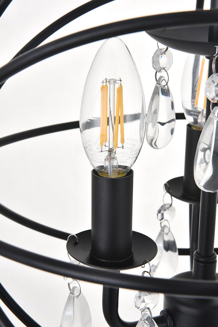 Elegant Wallace 3 Light Pendant - Matte Black, L 12" (LD5055D12MB)