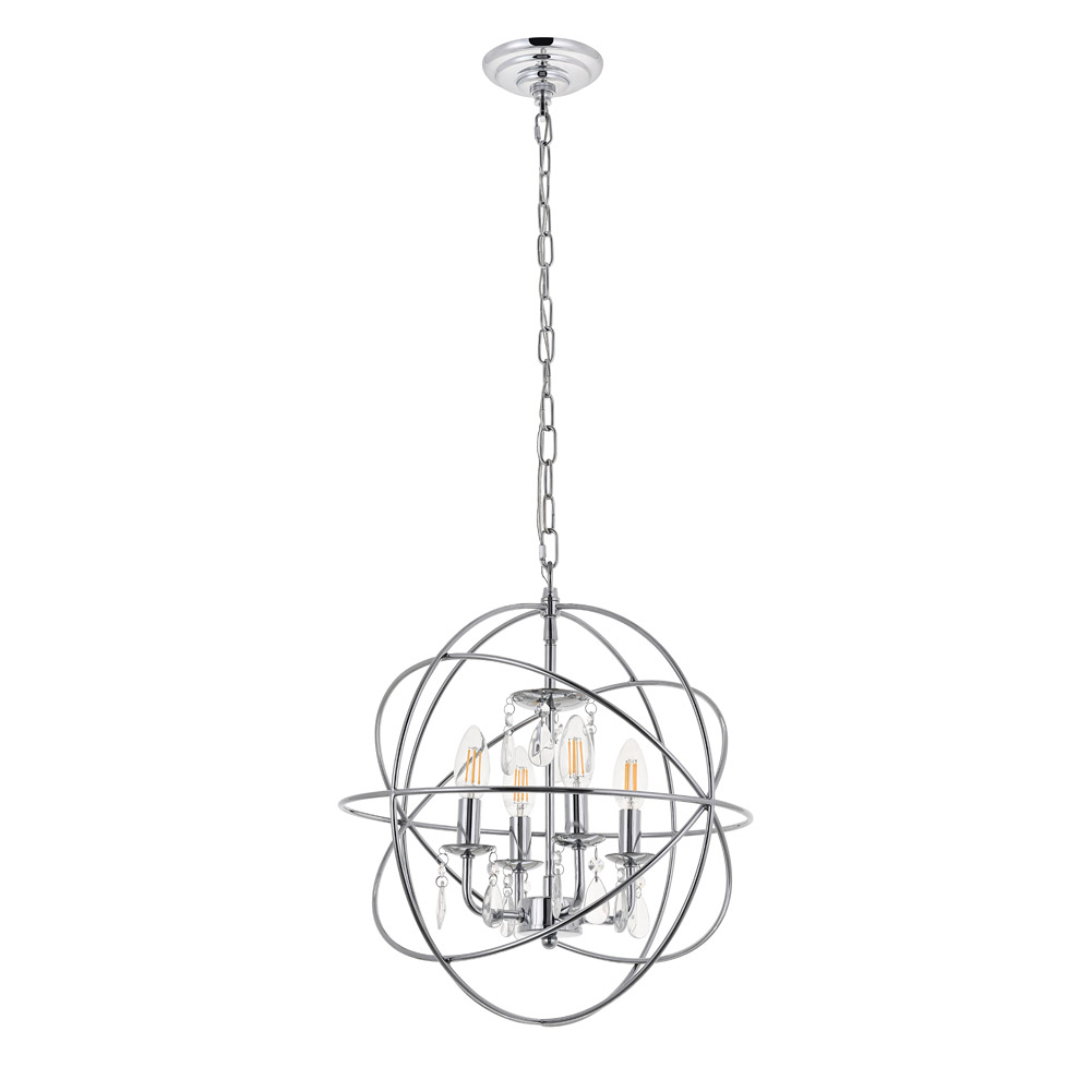 Elegant Wallace 3 Light Pendant - Chrome, L 16" (LD5055D16C)