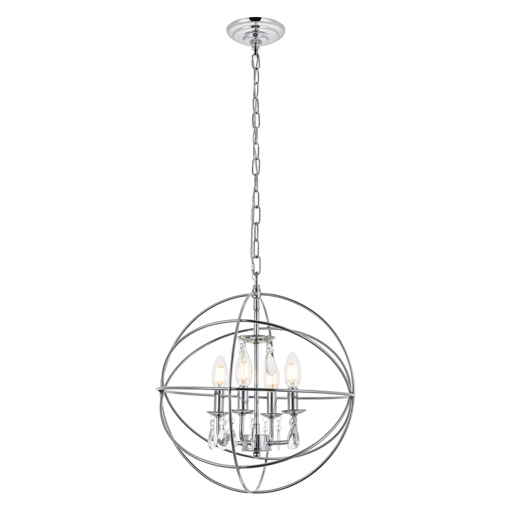 Elegant Wallace 3 Light Pendant - Chrome, L 16" (LD5055D16C)