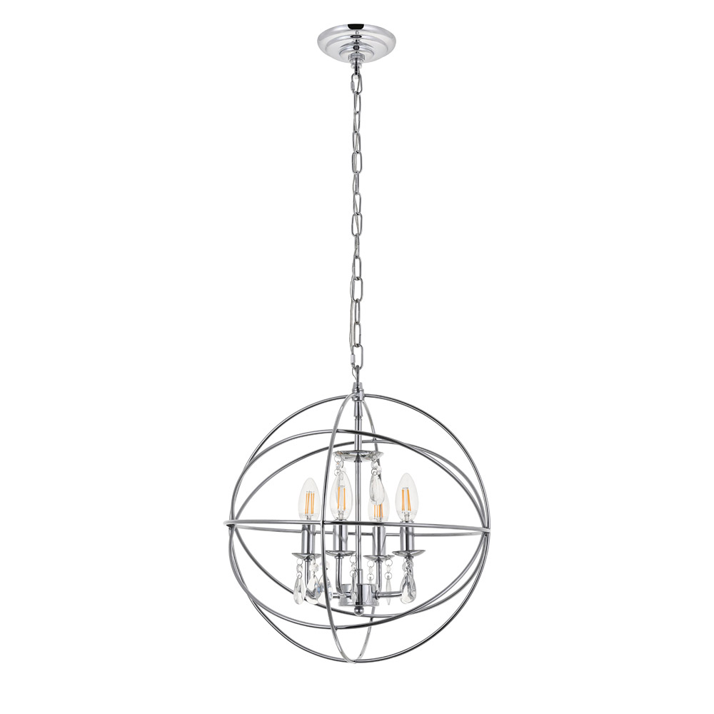 Elegant Wallace 3 Light Pendant - Chrome, L 16" (LD5055D16C)