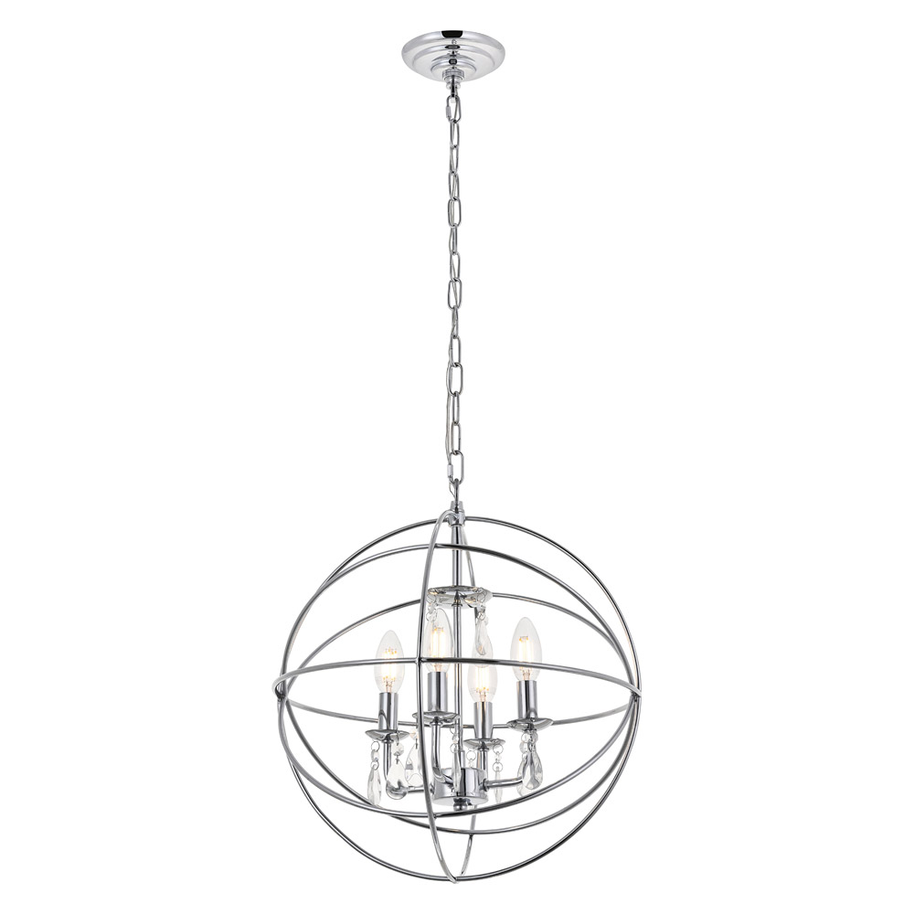 Elegant Wallace 3 Light Pendant - Chrome, L 16" (LD5055D16C)