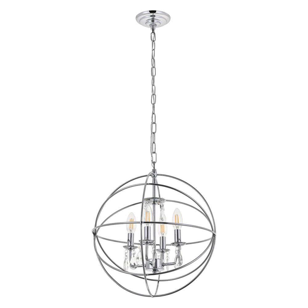 Elegant Wallace 3 Light Pendant - Chrome, L 16" (LD5055D16C)