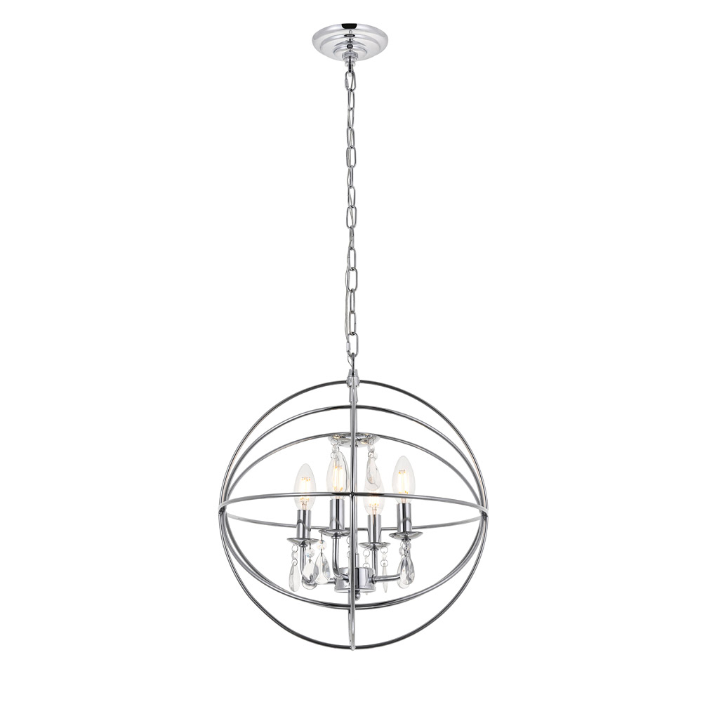 Elegant Wallace 3 Light Pendant - Chrome, L 16" (LD5055D16C)