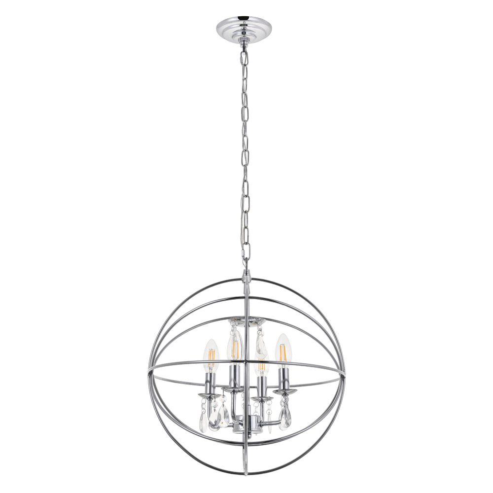 Elegant Wallace 3 Light Pendant - Chrome, L 16" (LD5055D16C)