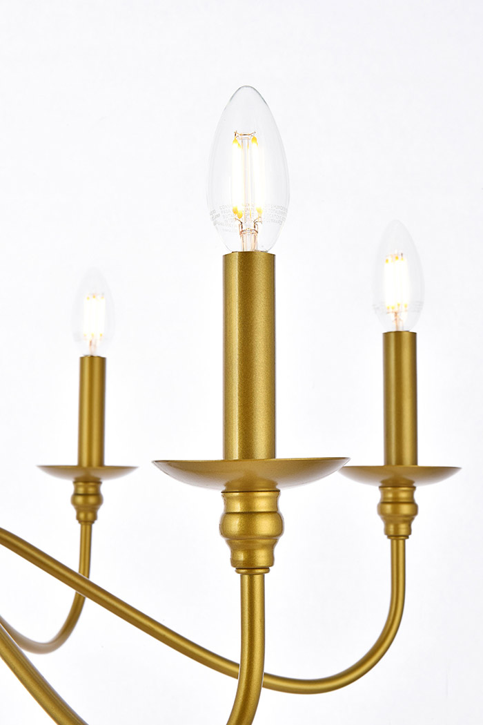 Elegant Rohan Chandelier - Brass, L 30" (LD5056D30BR)